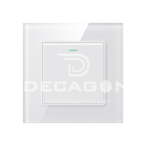 Home hotel white tempered glass 86 type wall engineering concealed switch socket-XM-F71-03-white tempered glass
